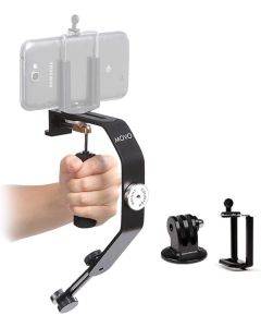 Movo Handheld Video Stabilizer System Compatible with GoPro Hero, HERO2, HERO3, HERO4, HERO5, HERO6, HERO7 & Apple iPhone 5, 5S, 6, 6S, 7, 8, X, XS, XS Max, Samsung Galaxy + Note Smartphones